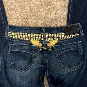 Robin's Jean Blue Boot Cut with Gold Details